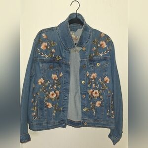 April Cornell Blue Floral Jean Jacket